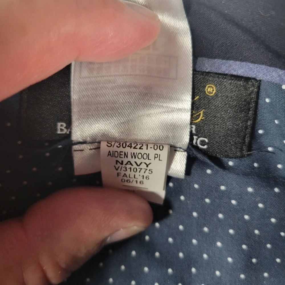 Banana Republic Aiden Fit Pants Men 33x34 Blue Grey Plaid Slim Wool Blend Chino
